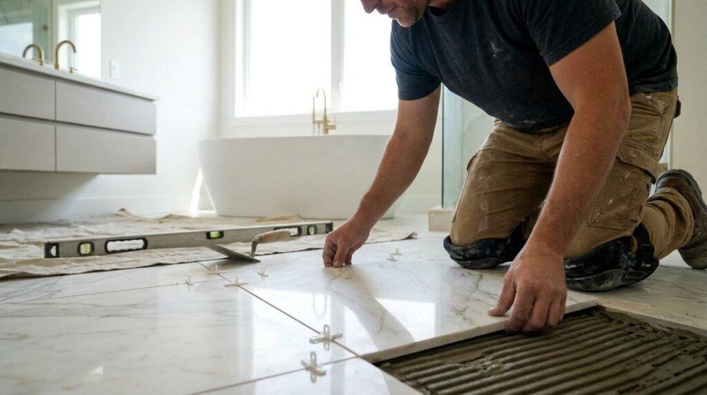 Hire Our Team For Professional Installation Of Your Bathroom Flooring