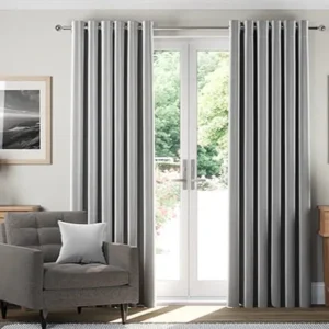 Umbria Silver Modern Curtain