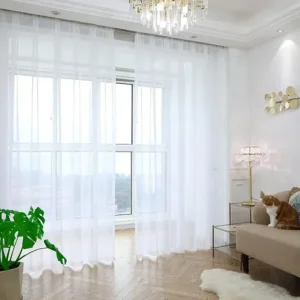 White Sheer Rod Pocket Curtains