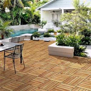 Acacia Wood Interlocking Deck Tiles