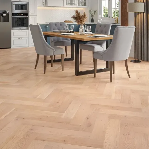 Alpes Pale Oak Herringbone Engineered Wood Flooring 15mm