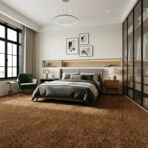 Artistic Dark Brown Bedroom Carpet
