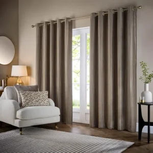 Beige Corinthian Eyelet Curtains