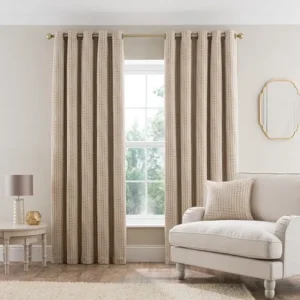 Beige Gradient Spot Chenille Curtains