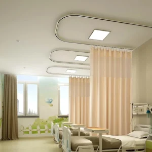 Beige Inherent Flame Retardant Hospital Curtain