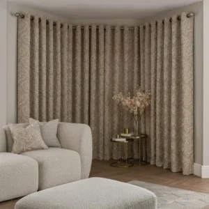 Beige Marbled Eyelet Curtains