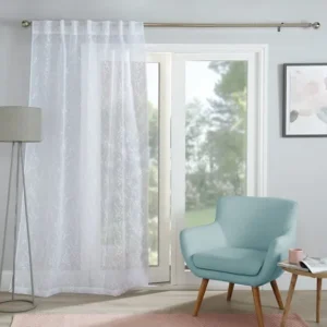 Belle White Voile Panel Curtain