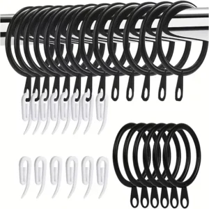 Black Curtain Rings With Plastic Hooks