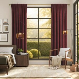 Bordeaux Wool Thermal Curtain Panel