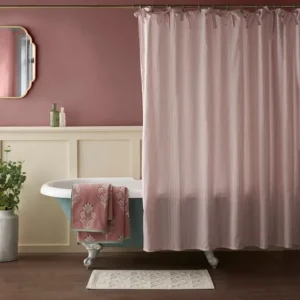 Bow Striped Shower Curtain