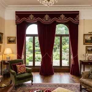 Burgundy Pelmet Curtains