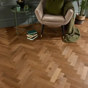 Chesil Smoked Brushed Herringbone Engineered Oak Flooring