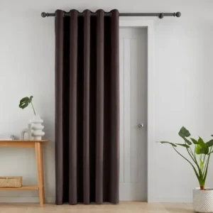 Chocolate Thermal Blackout Velour Door Curtain
