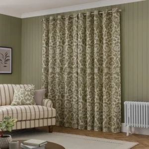 Clemency Green Chenille Curtains