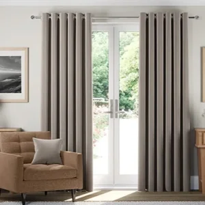 Como Beige Woven Wave Curtains