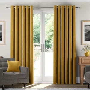 Como Yellow Woven Wave Curtains