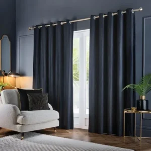 Corinthian Blue Eyelet Curtains