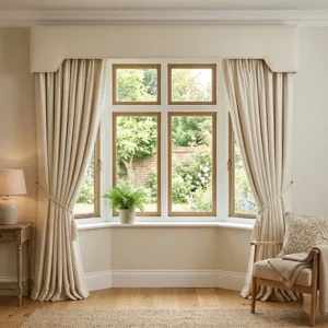 Cream Decorative Pelmet Curtains
