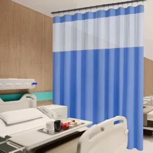Dark Blue Flame Retardant Hospital Privacy Curtain