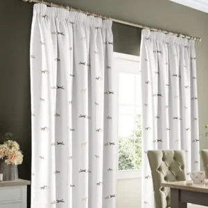 Doggy Daycare White Curtains