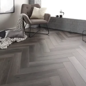 Duchess Charcoal Oak Vinyl Click LVT Herringbone Flooring