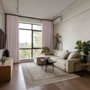Dusty Pink Linen Soundproof Curtains