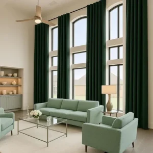 Extra Long Blackout Linen Curtains