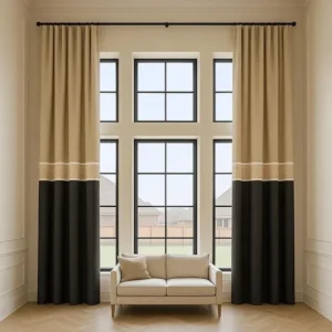 Extra Long Color Block Curtains