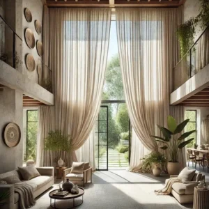 Extra Long Linen Sheer Curtains