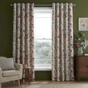 Foxley Striped Print Eyelet Curtains
