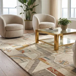 Fragmented Relief Hand-Tufted Rug