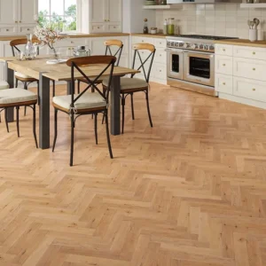 Genoa Natural Smooth Lacquered Rustic Herringbone Solid Oak