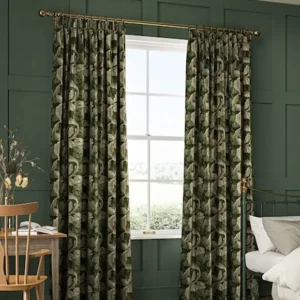 Green Acanthus Velvet Curtains
