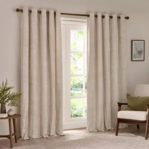 Hebden Striped Blackout Eyelet Curtains