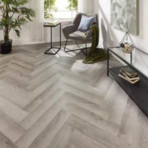 Ingot Grey Herringbone Click Vinyl Flooring
