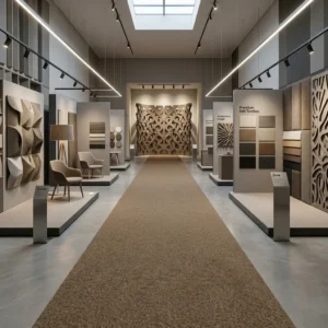 Kuval Checkered Brown Exhibition Carpet