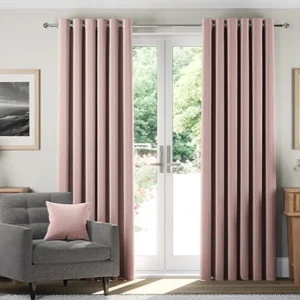 Lauper Pink Basketweave Curtains
