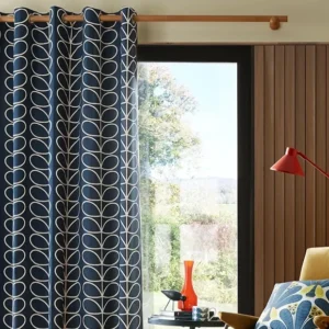 Linear Stem Blue Curtains
