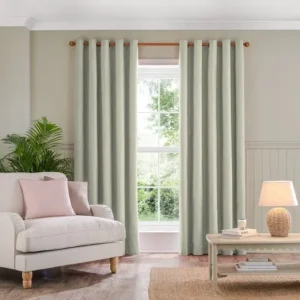 Luna Brushed Blackout Eyelet Curtains