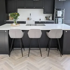 Park Avenue Herringbone Frosted Oak Brushed & Oiled Solid Wood Flooring