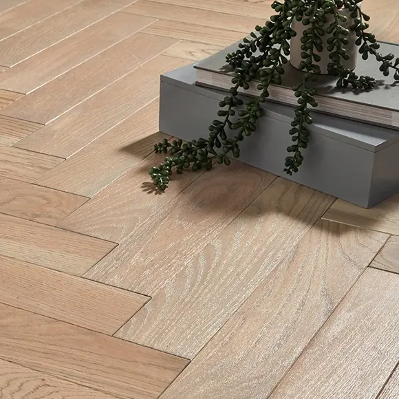 Park Avenue Herringbone Silk Grey Oak Brushed & Oiled Solid Wood Flooring 1