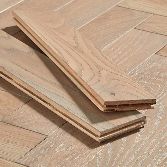 Park Avenue Herringbone Silk Grey Oak Brushed & Oiled Solid Wood Flooring - Image 2