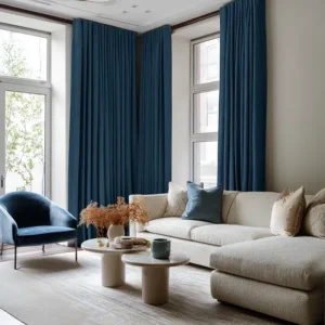 Peacock Linen Soundproof Curtains