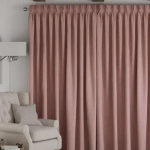 Pink Brushed Stripe Curtains