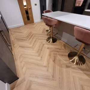 Portofino Herringbone Sunshine Oak Glue Down LVT Vinyl
