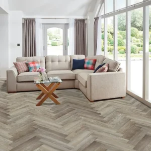 Portofino Herringbone Treated Birch Glue Down LVT