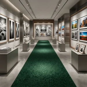 Premium Dark Green Exhibition Carpet