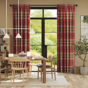 Red Wool Thermal Curtain Panel