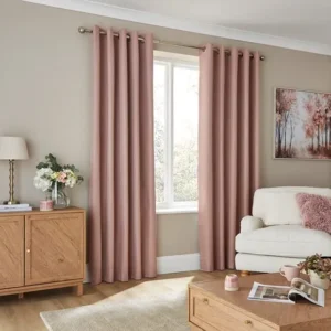 Rotterdam Pink Herringbone Curtains