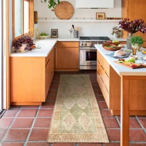 Sage Gold Kitchen Carpet Rug